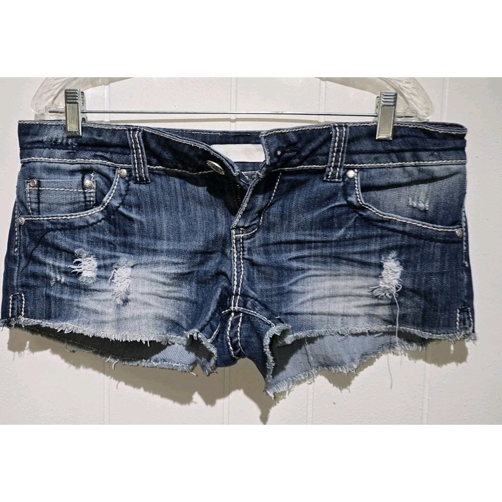 Micro Mini Cheeky Almost Famous 11 CUT OFF Jean Stretch Shorty Daisy Duke Y2K